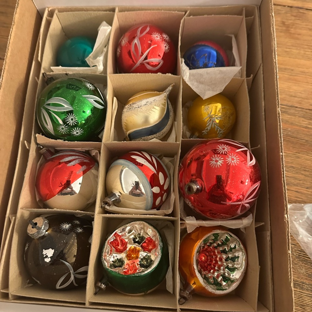 Vintage Christmas Ornaments Mixed Dozen